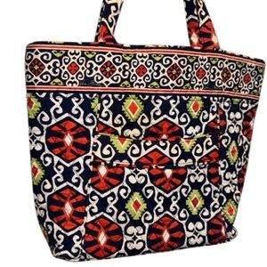 Vera Bradley Tote sun valley print Spacious bag travel navy orange retired